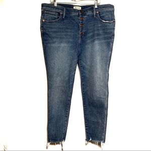 Madewell 10” High Rise Skinny Button Fly Jeans 35